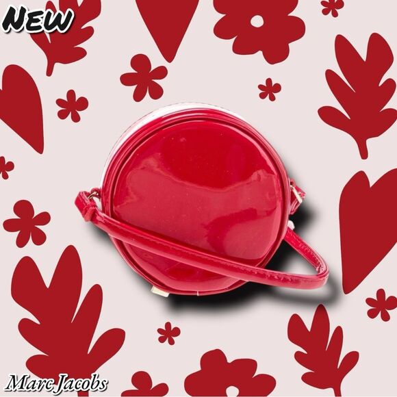 New NWOT Marc Jacobs Red Patent Leather Crossbody Bag Coin Purse - Picture 5 of 7